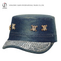 Cotton Military Cap Fidel Cap Fashion Cap Leisure Cap Baseball Sports Cap Rhinestone Cap